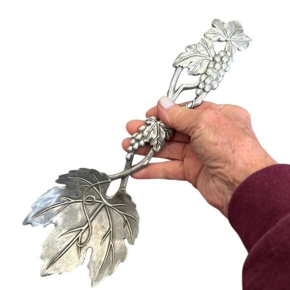 Rare Fitz & Floyd Grapes and Vines Leaf Salad Servers Set - Picture 10 of 10